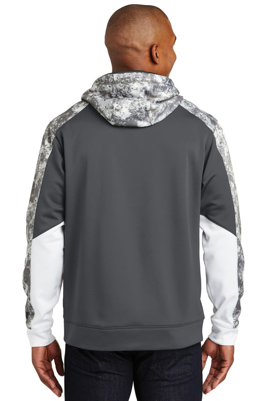 Sport-Tek Sport-Wick Mineral Freeze Fleece Colorblock Hooded Pullover. ST231 Dark Smoke Grey/ Dark Smoke Grey