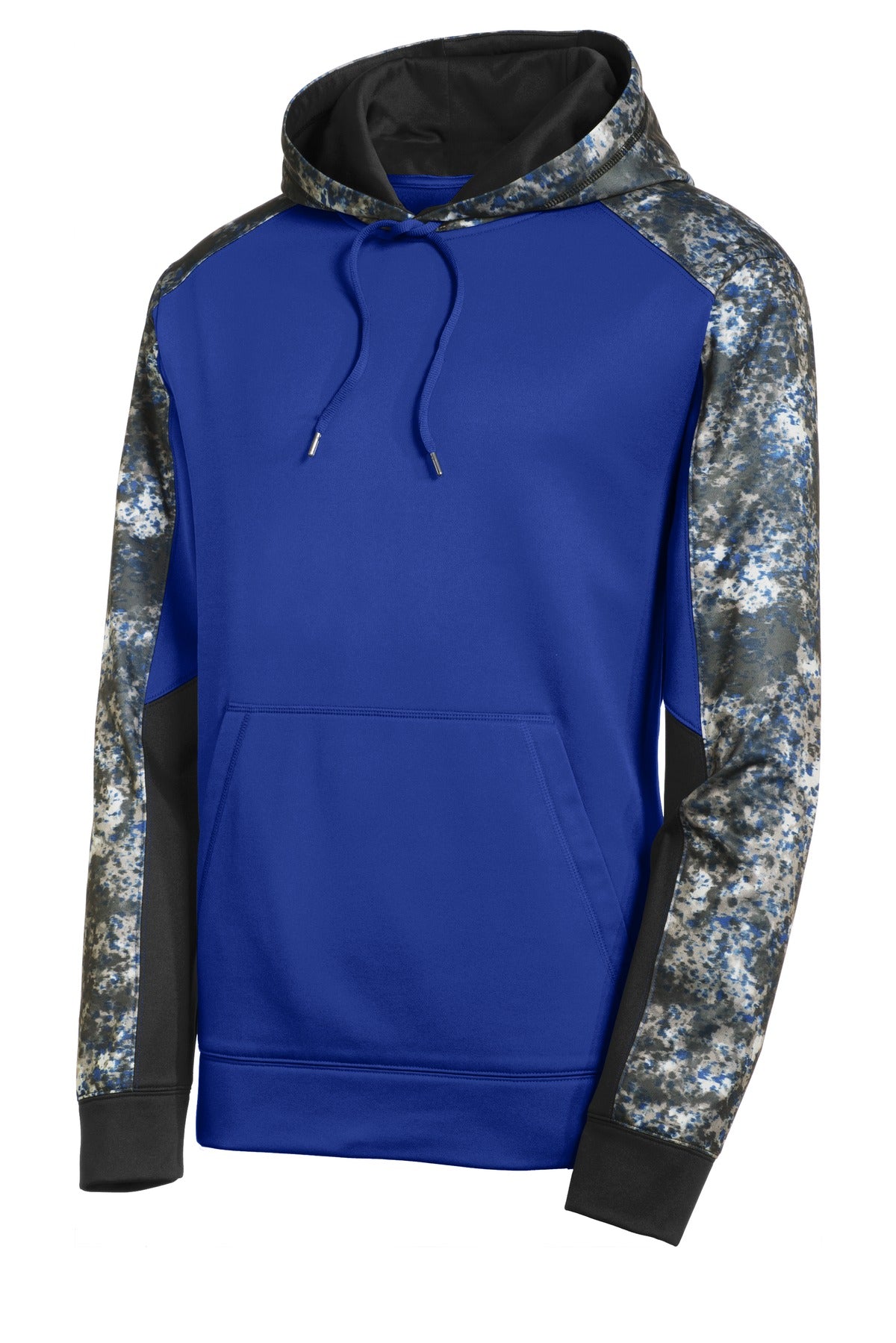 Sport-Tek Sport-Wick Mineral Freeze Fleece Colorblock Hooded Pullover. ST231 True Royal/ True Royal