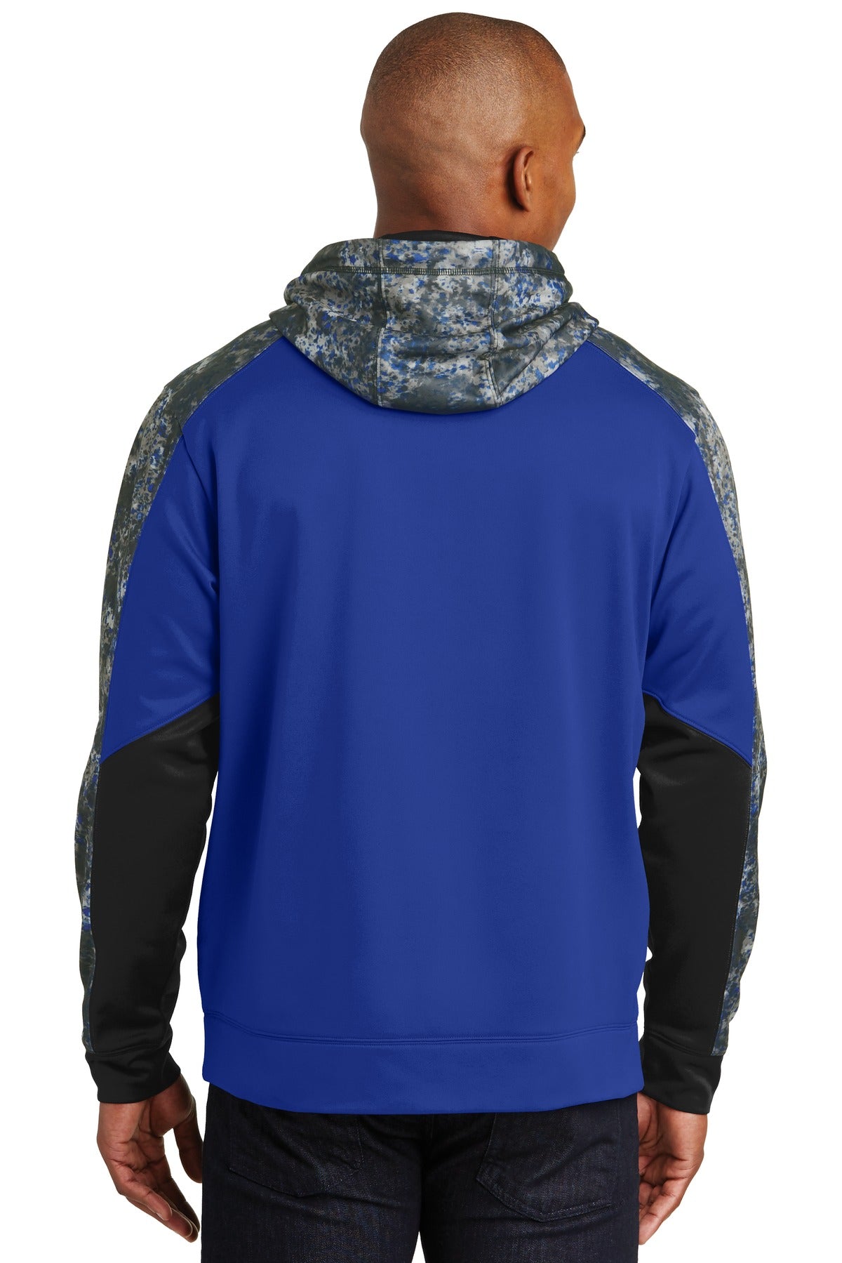 Sport-Tek Sport-Wick Mineral Freeze Fleece Colorblock Hooded Pullover. ST231 True Royal/ True Royal