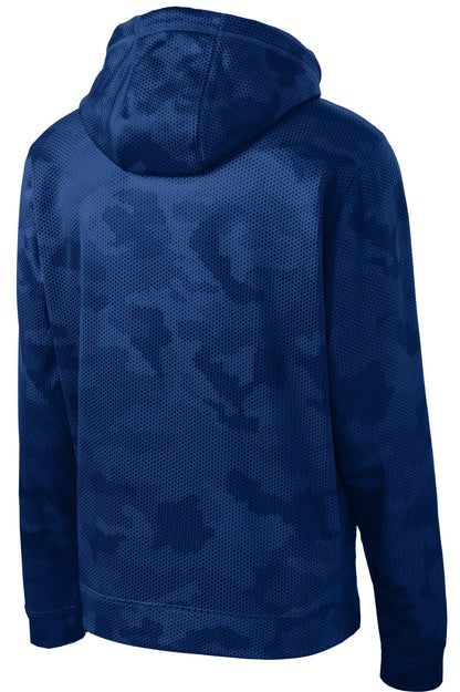 Sport-Tek Sport-Wick CamoHex Fleece Hooded Pullover. ST240 True Royal