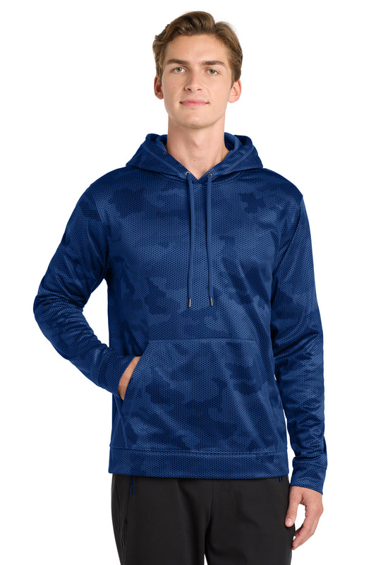 Sport-Tek Sport-Wick CamoHex Fleece Hooded Pullover ST240 True Royal