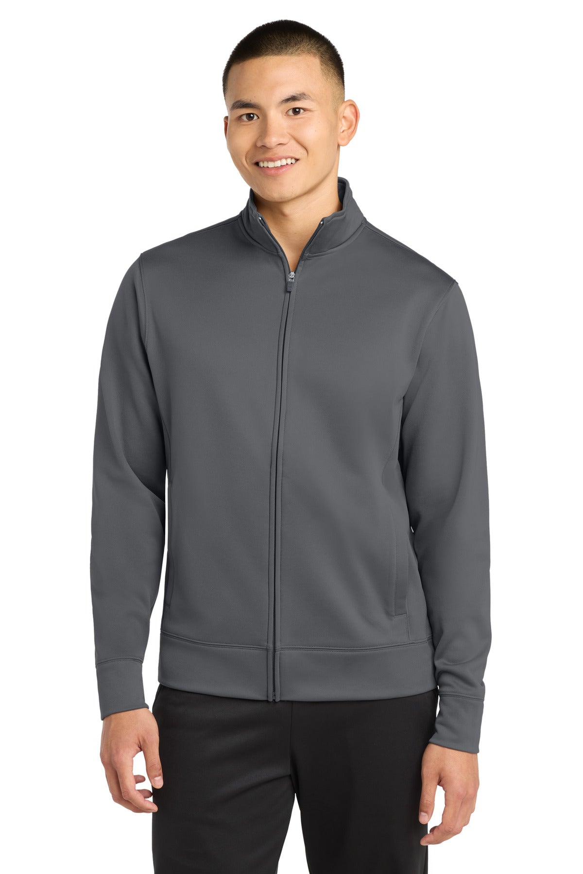 Sport-Tek Sport-Wick Fleece Full-Zip Jacket ST241 Dark Smoke Grey