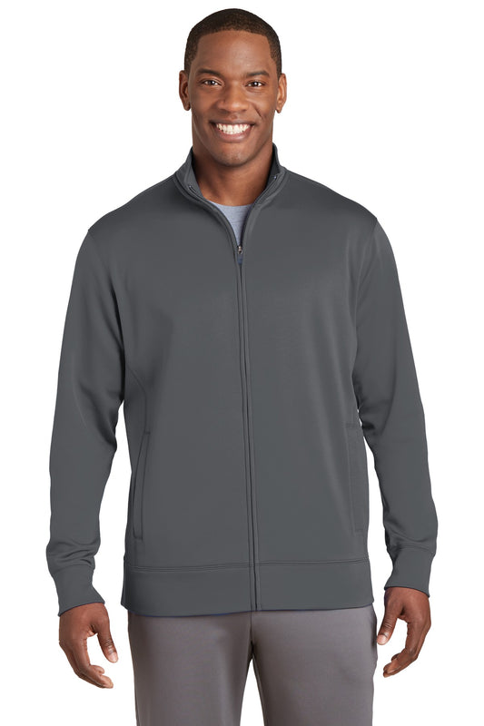 Sport-Tek Sport-Wick Fleece Full-Zip Jacket.  ST241 Dark Smoke Grey