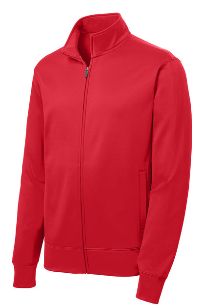 Sport-Tek Sport-Wick Fleece Full-Zip Jacket.  ST241 Deep Red
