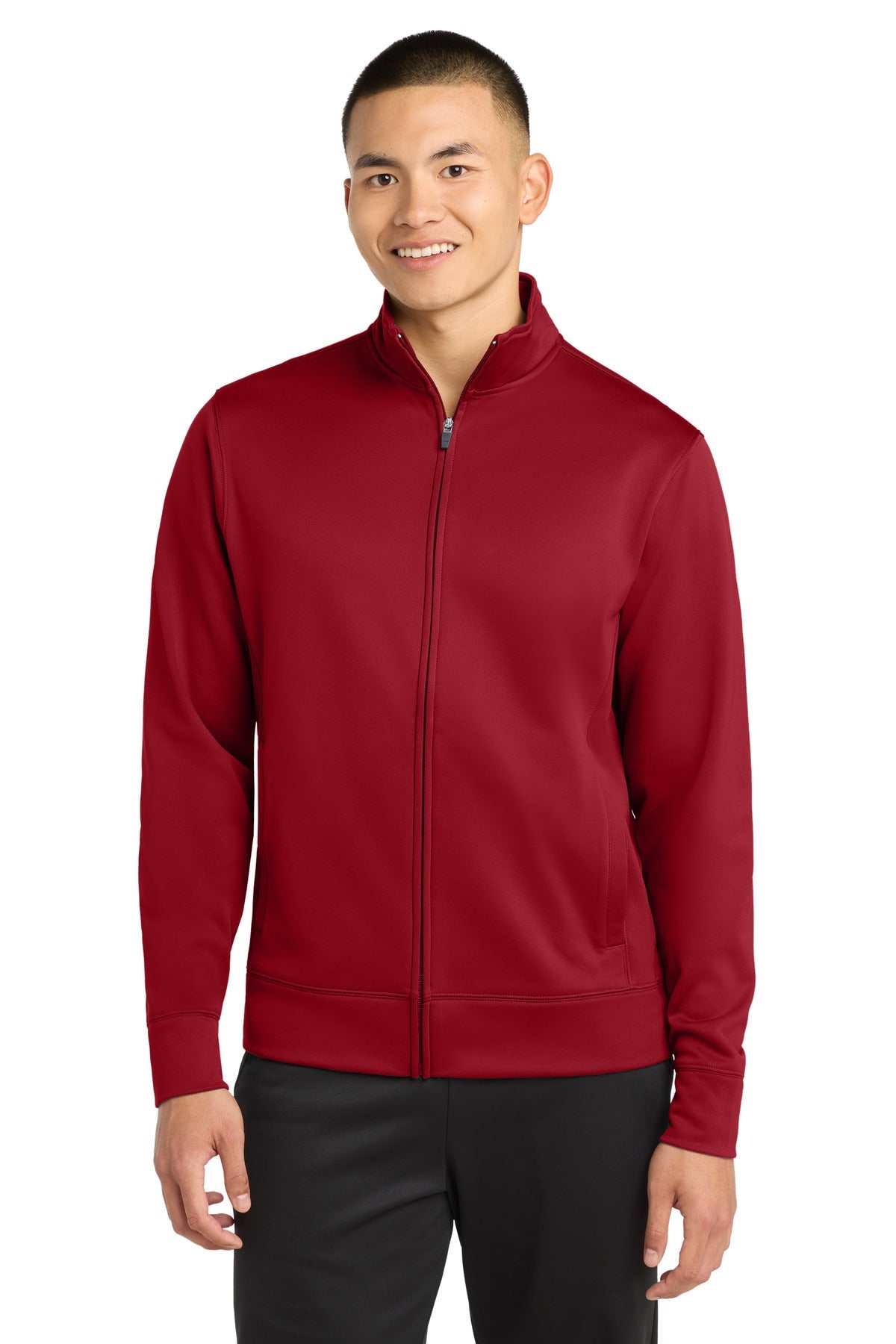 Cleveland Clinic Sport-Tek Sport-Wick Fleece Full-Zip Jacket ST241 Deep Red