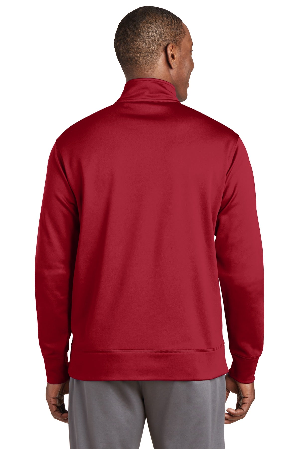 Sport-Tek Sport-Wick Fleece Full-Zip Jacket.  ST241 Deep Red