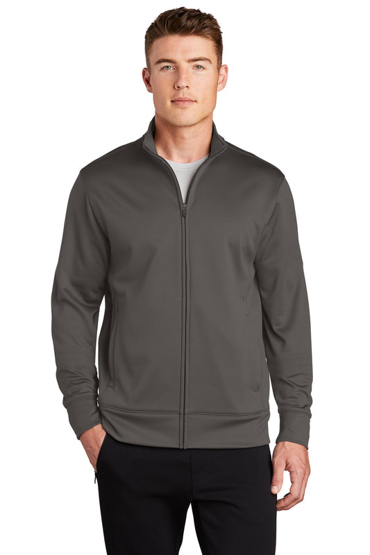 Sport-Tek Sport-Wick Fleece Full-Zip Jacket.  ST241 Iron Grey