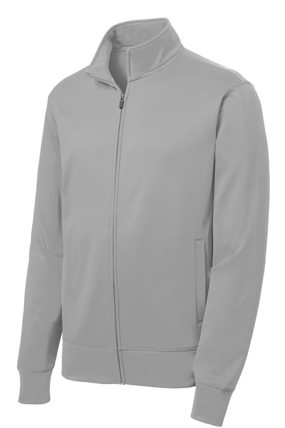 Sport-Tek Sport-Wick Fleece Full-Zip Jacket.  ST241 Silver