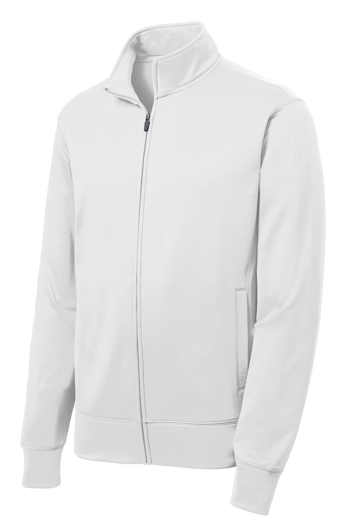 Sport-Tek Sport-Wick Fleece Full-Zip Jacket.  ST241 White