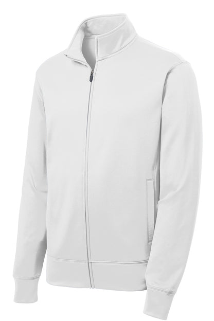 Sport-Tek Sport-Wick Fleece Full-Zip Jacket.  ST241 White