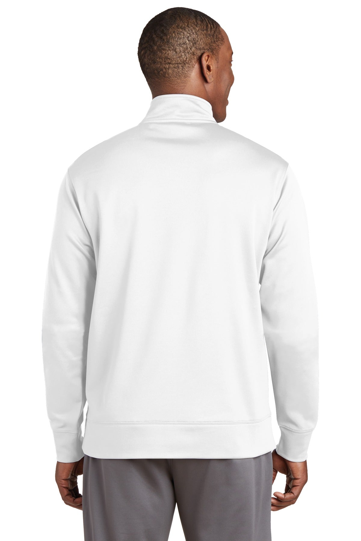 Sport-Tek Sport-Wick Fleece Full-Zip Jacket.  ST241 White