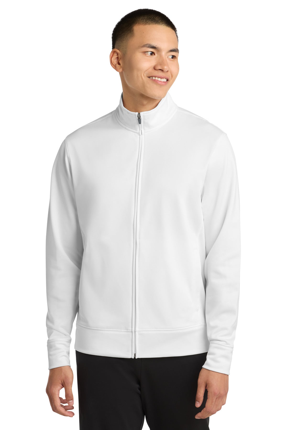 Sport-Tek Sport-Wick Fleece Full-Zip Jacket ST241 White