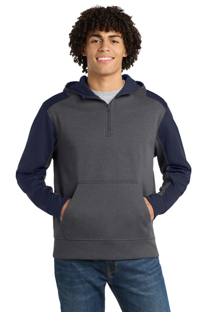 Sport-Tek Tech Fleece Colorblock 1/4-Zip Hooded Sweatshirt ST249