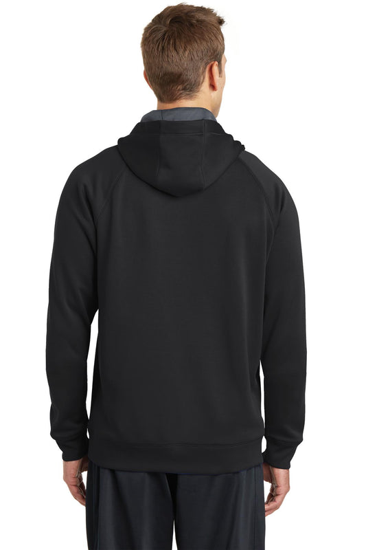 Sport-Tek Tech Fleece Hooded Sweatshirt. ST250 Black