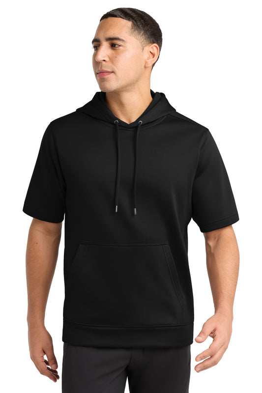 Sport-Tek Sport-Wick Fleece Short Sleeve Hooded Pullover ST251 Black