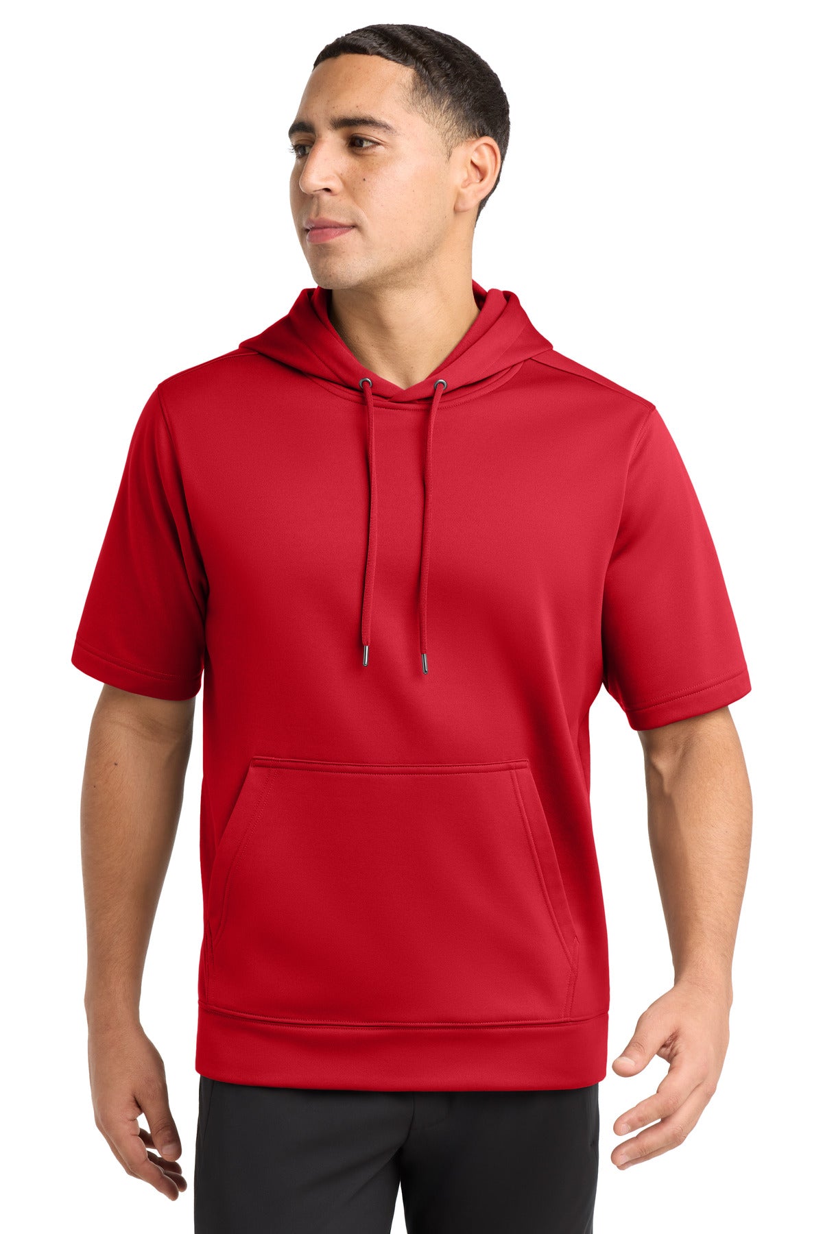 Sport-Tek Sport-Wick Fleece Short Sleeve Hooded Pullover ST251 Deep Red