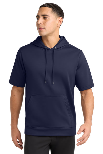 Sport-Tek Sport-Wick Fleece Short Sleeve Hooded Pullover ST251 Navy