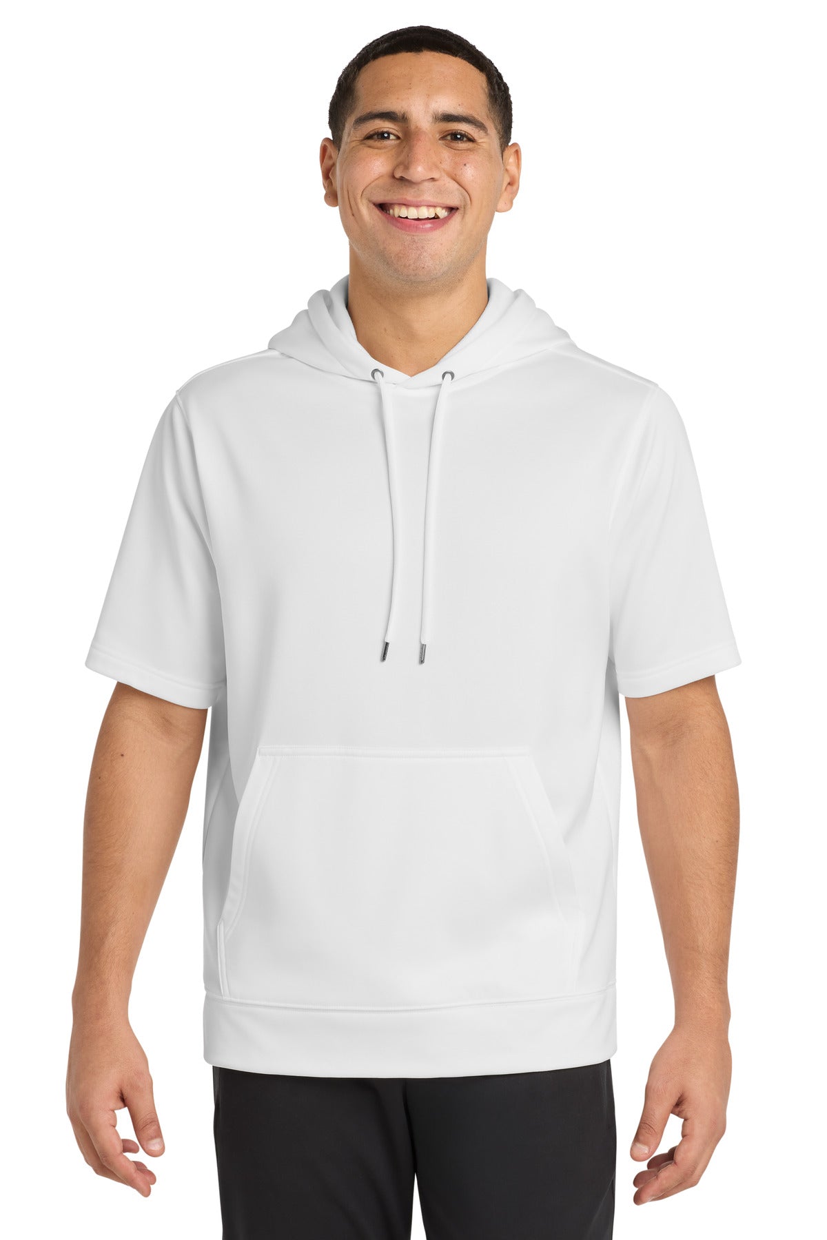 Sport-Tek Sport-Wick Fleece Short Sleeve Hooded Pullover ST251 White