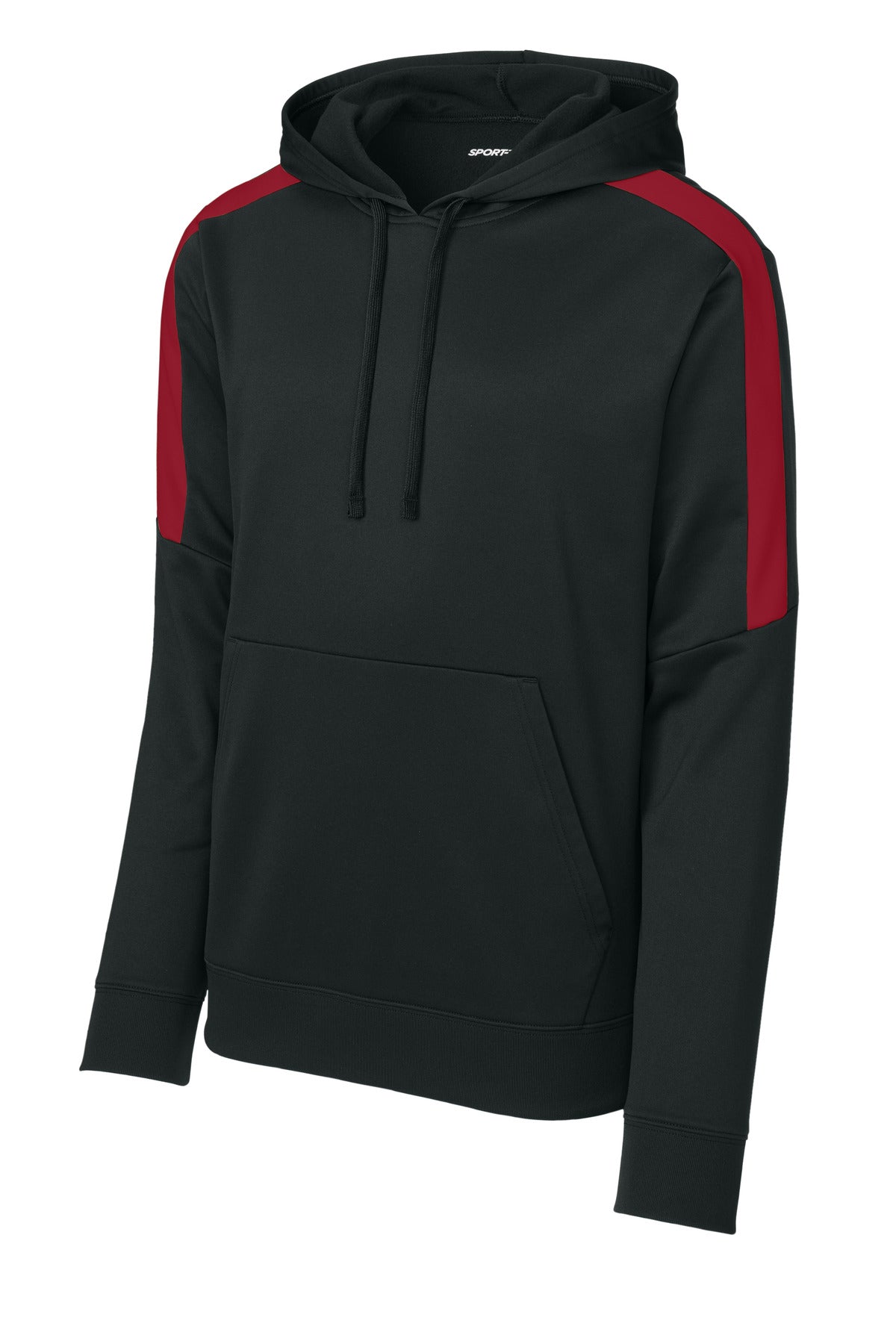 Sport-Tek Sport-Wick Fleece United Pullover Hoodie ST255 Black/ Deep Red
