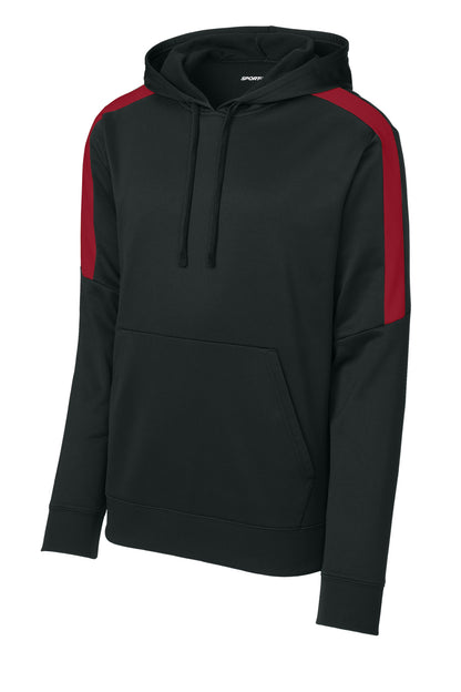 Sport-Tek Sport-Wick Fleece United Pullover Hoodie ST255 Black/ Deep Red