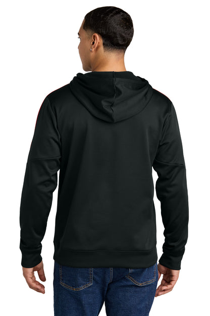 Sport-Tek Sport-Wick Fleece United Pullover Hoodie ST255 Black/ Deep Red