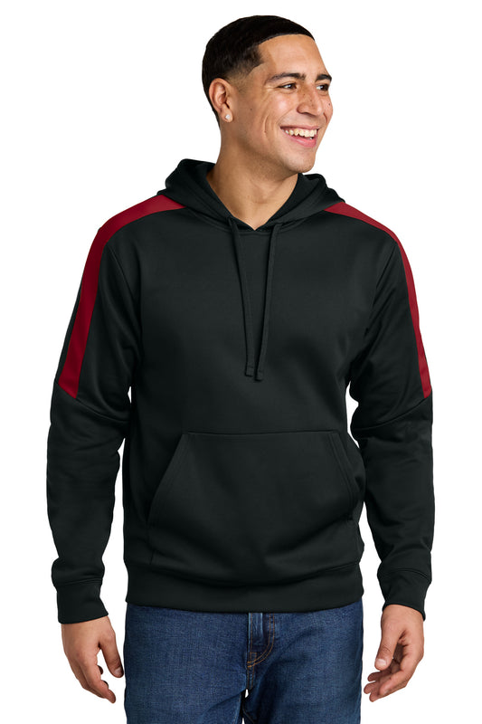 Sport-Tek Sport-Wick Fleece United Pullover Hoodie ST255 Black/ Deep Red