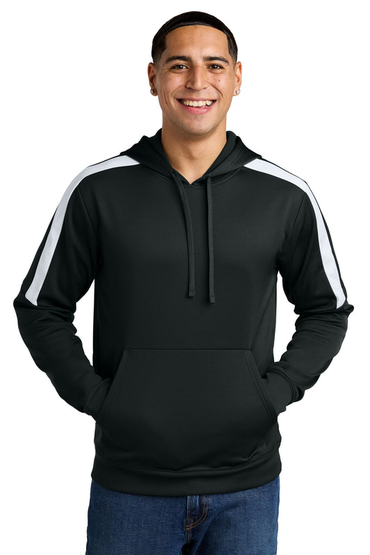 Sport-Tek Sport-Wick Fleece United Pullover Hoodie ST255 Black/ White