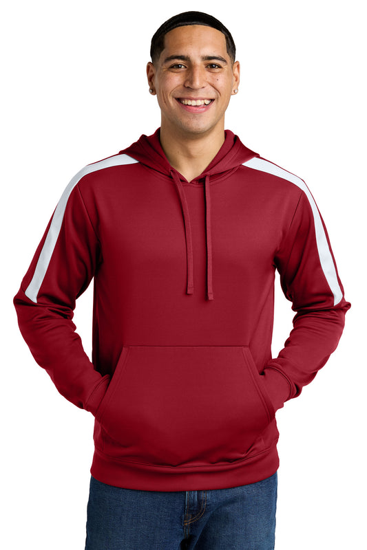 Sport-Tek Sport-Wick Fleece United Pullover Hoodie ST255 Deep Red/ White