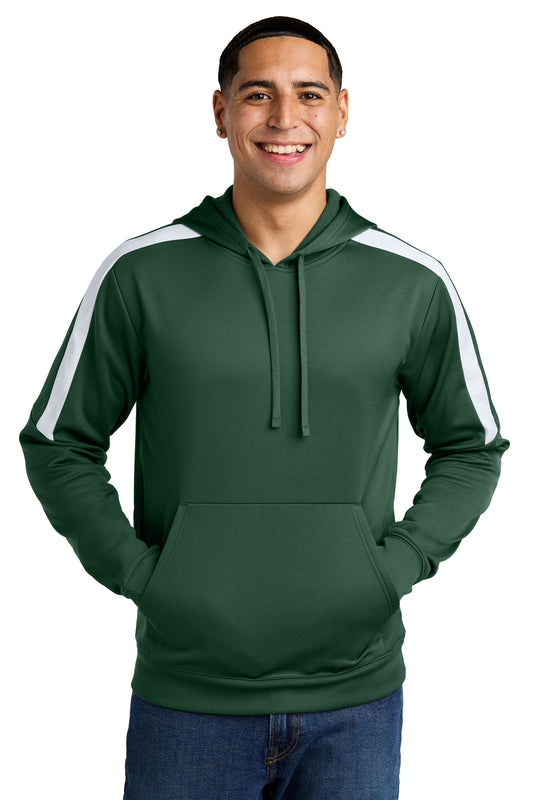 Sport-Tek Sport-Wick Fleece United Pullover Hoodie ST255 Forest Green/ White