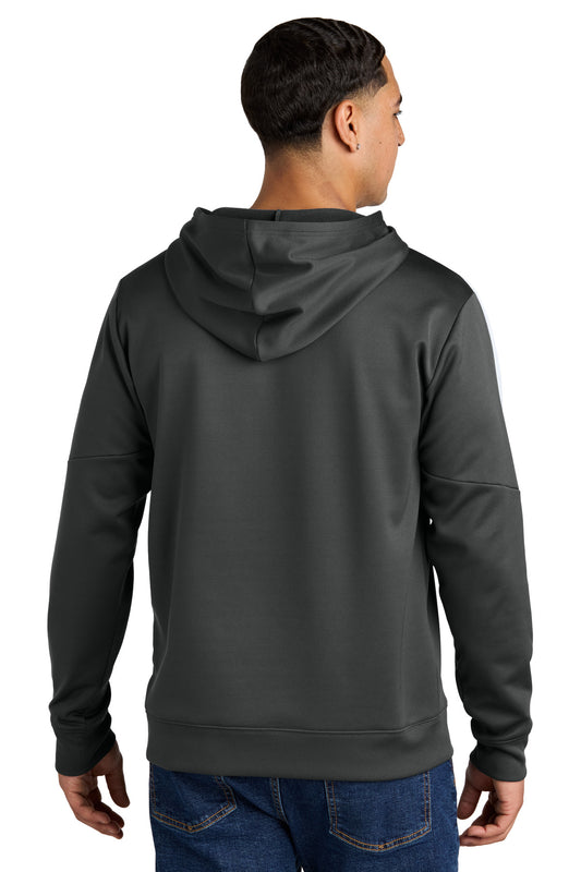 Sport-Tek Sport-Wick Fleece United Pullover Hoodie ST255 Iron Grey/ White
