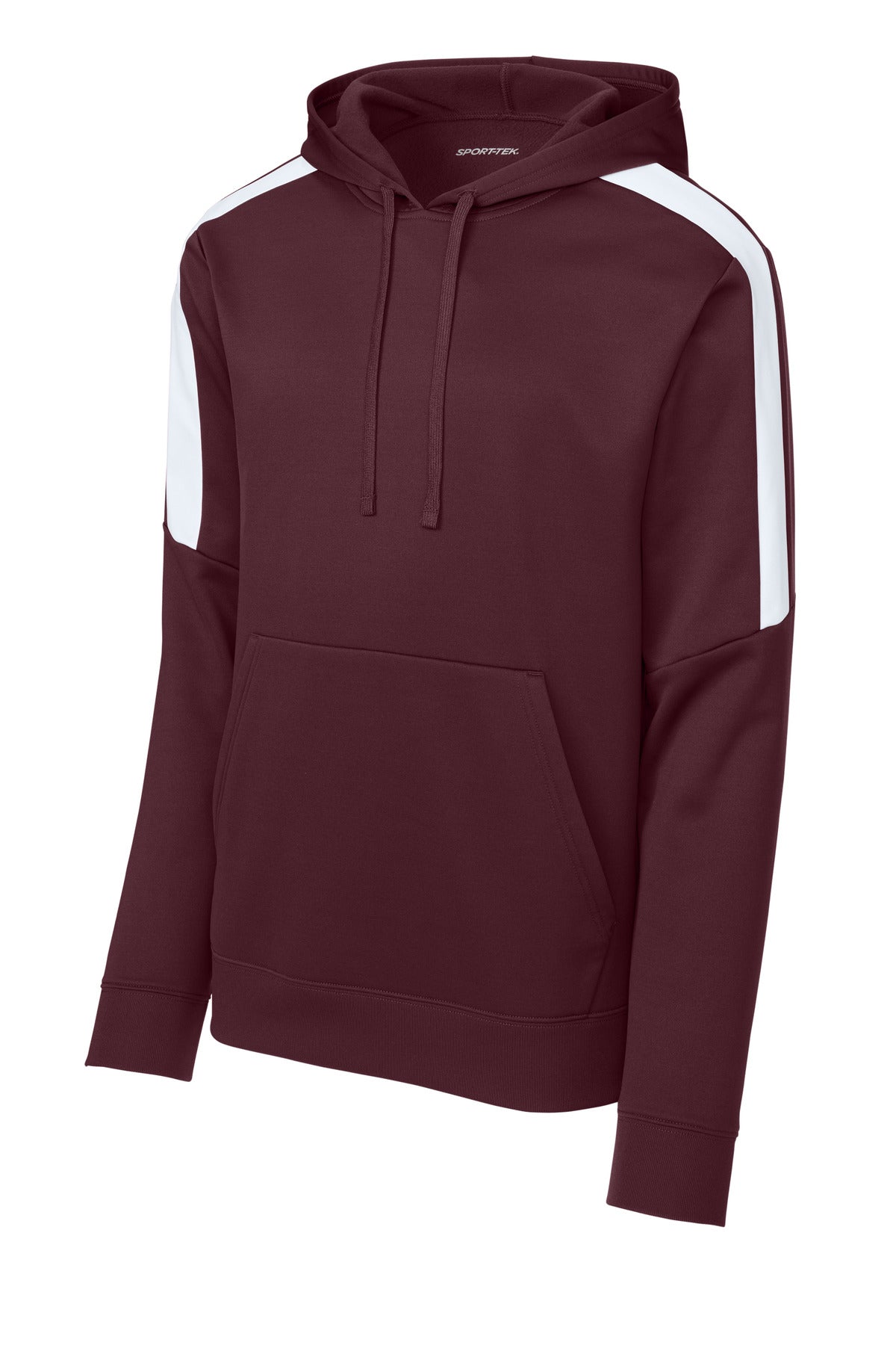 Sport-Tek Sport-Wick Fleece United Pullover Hoodie ST255 Maroon/ White