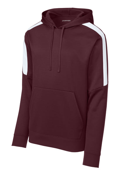 Sport-Tek Sport-Wick Fleece United Pullover Hoodie ST255 Maroon/ White