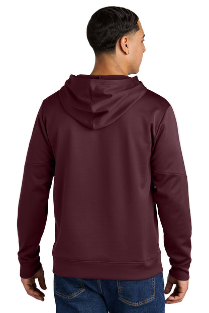 Sport-Tek Sport-Wick Fleece United Pullover Hoodie ST255 Maroon/ White