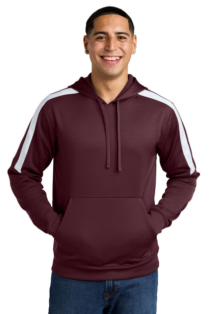 Sport-Tek Sport-Wick Fleece United Pullover Hoodie ST255 Maroon/ White
