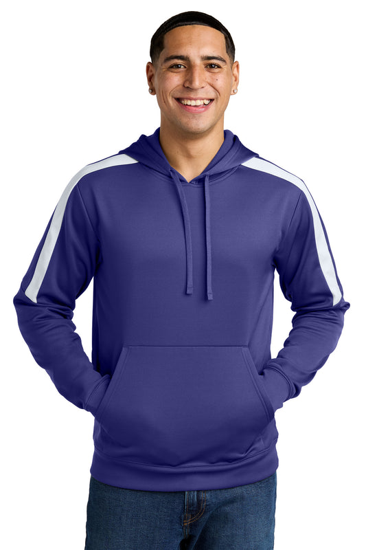 Sport-Tek Sport-Wick Fleece United Pullover Hoodie ST255 Purple/ White