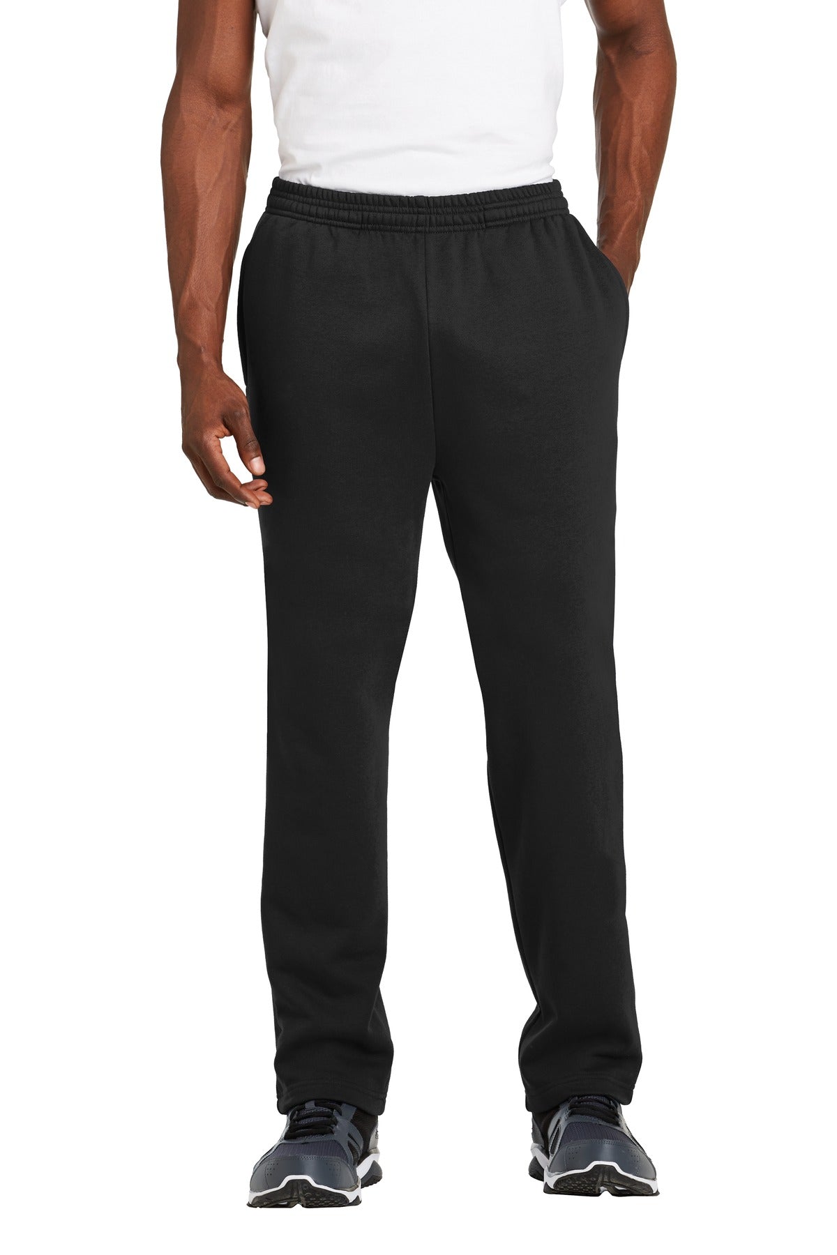 Sport-Tek Open Bottom Sweatpant. ST257 Black