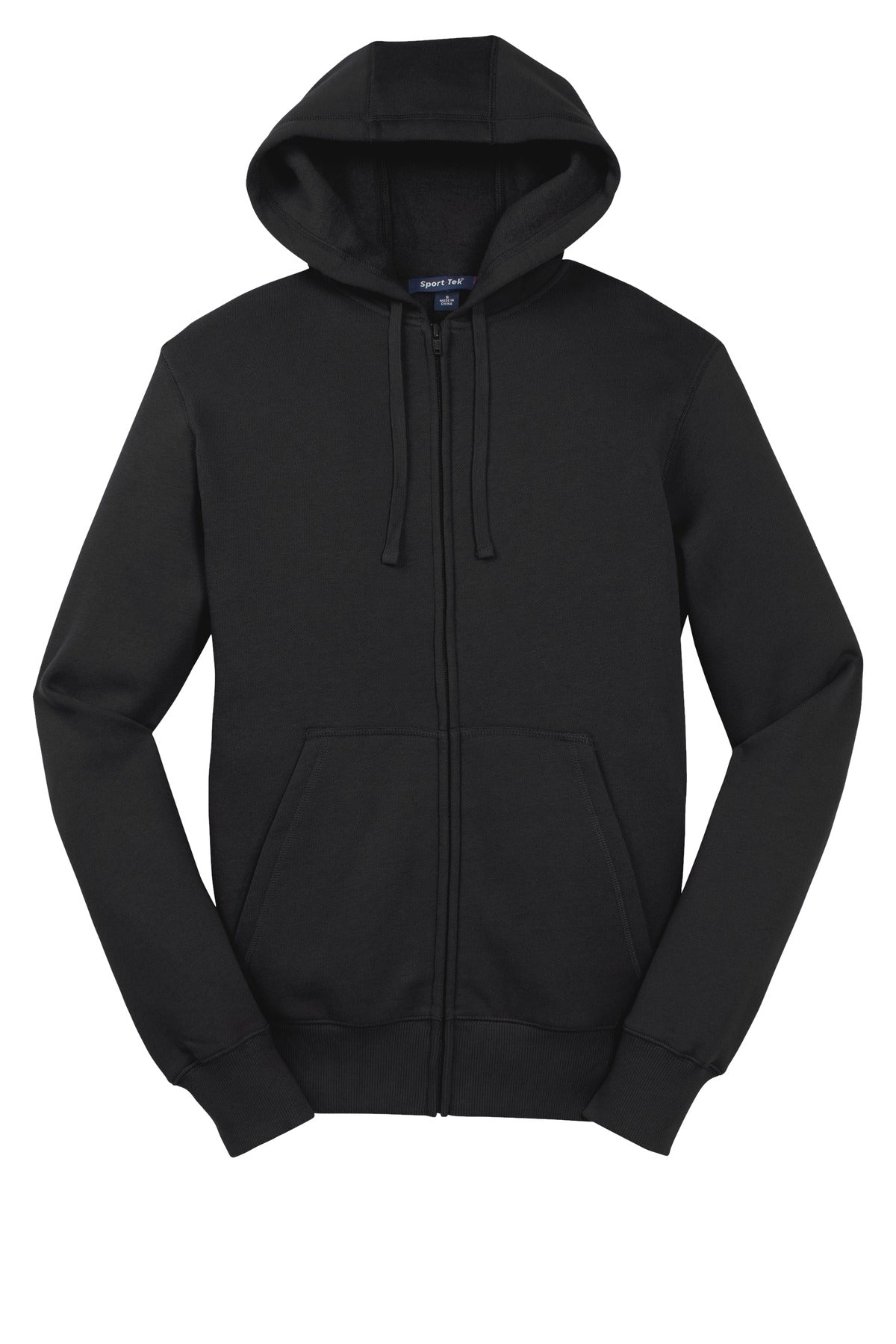 Sport-Tek Full-Zip Hooded Sweatshirt. ST258 Black