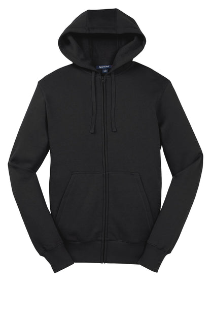 Sport-Tek Full-Zip Hooded Sweatshirt. ST258 Black