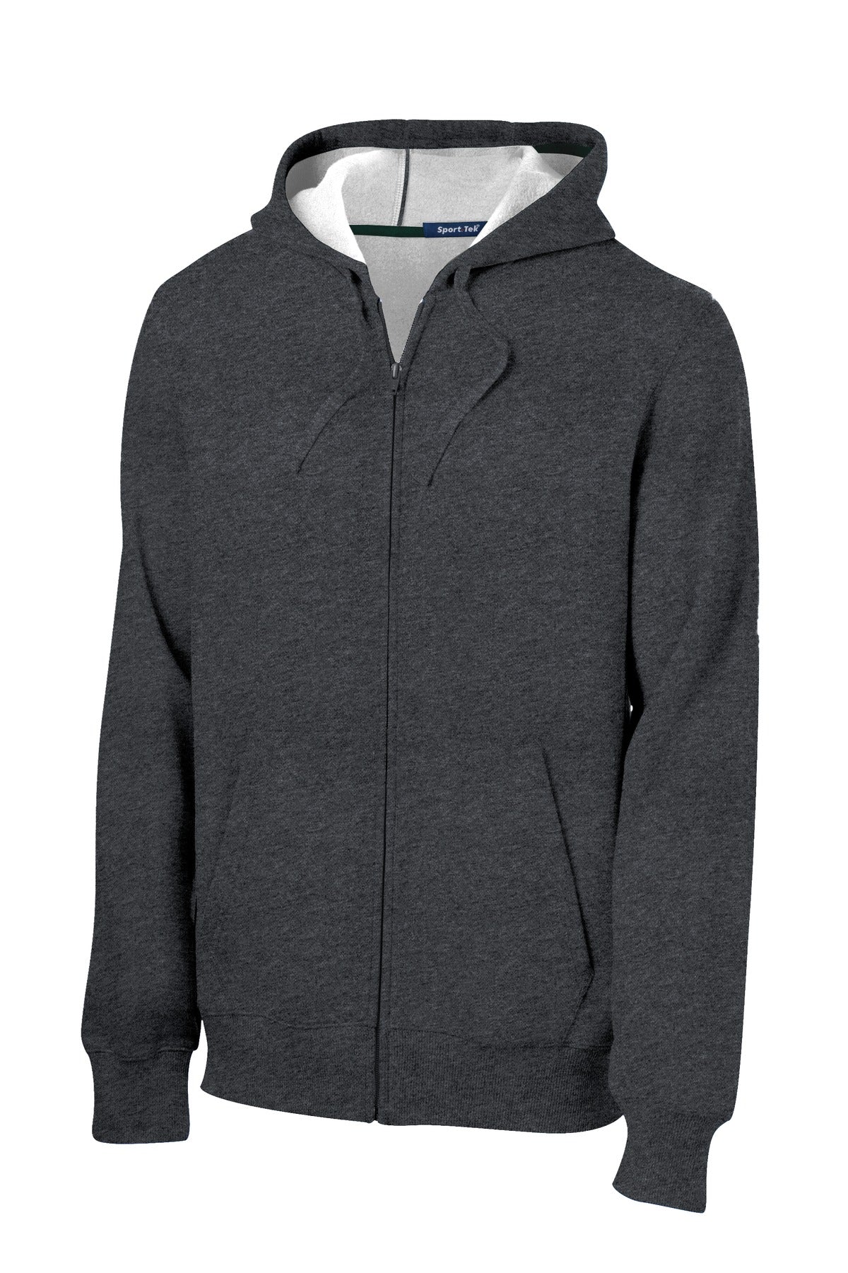 Sport-Tek Full-Zip Hooded Sweatshirt. ST258 Graphite Heather