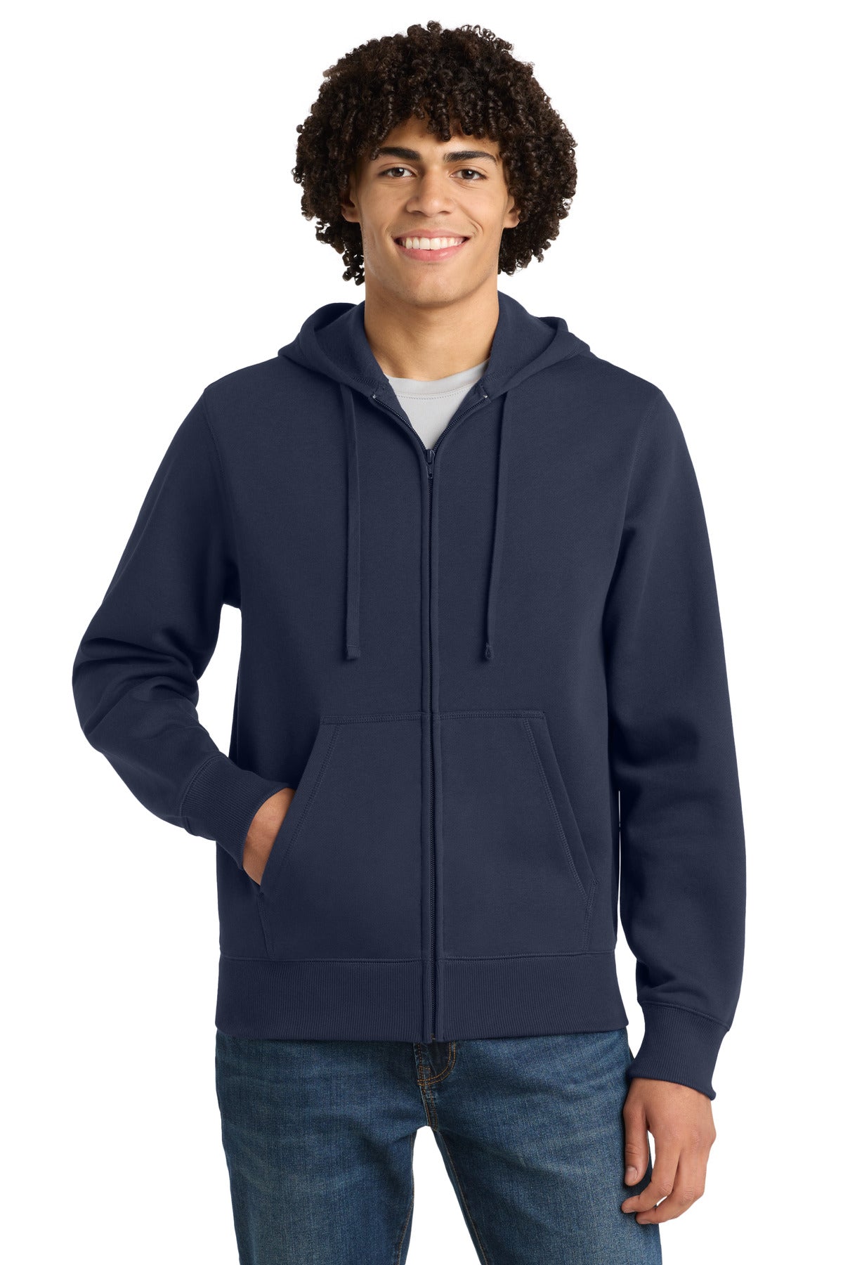 Sport-Tek Full-Zip Hooded Sweatshirt ST258 True Navy