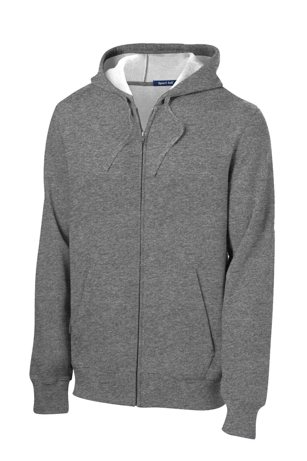 Sport-Tek Full-Zip Hooded Sweatshirt. ST258 Vintage Heather