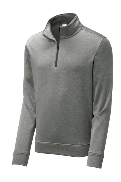 Sport-Tek  PosiCharge  Sport-Wick  Heather Fleece 1/4-Zip Pullover. ST263 Black Heather