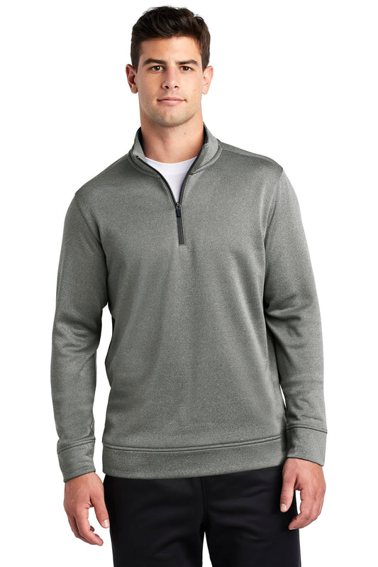 Sport-Tek  PosiCharge  Sport-Wick  Heather Fleece 1/4-Zip Pullover. ST263 Black Heather