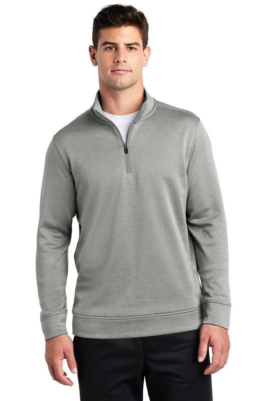 Sport-Tek  PosiCharge  Sport-Wick  Heather Fleece 1/4-Zip Pullover. ST263 Dark Silver Heather