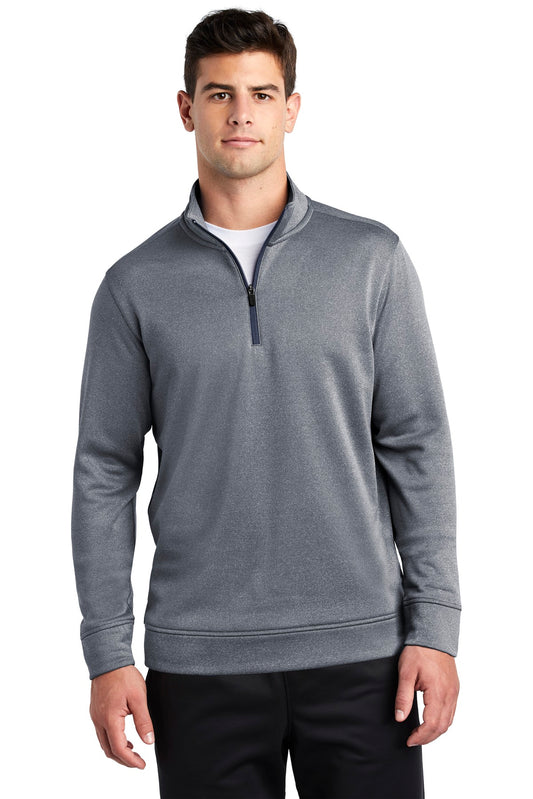Sport-Tek  PosiCharge  Sport-Wick  Heather Fleece 1/4-Zip Pullover. ST263 True Navy Heather