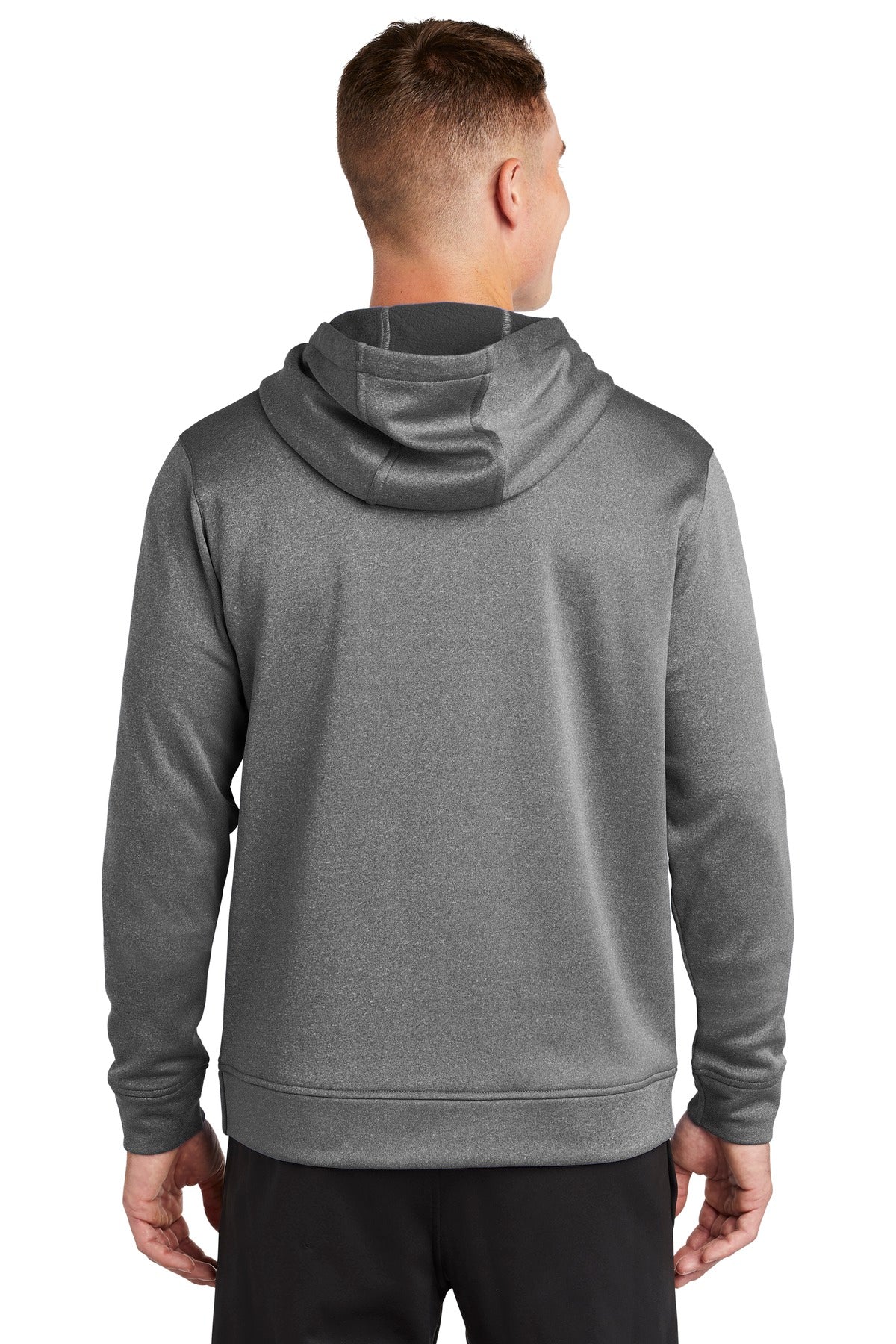 Sport-Tek  PosiCharge  Sport-Wick  Heather Fleece Hooded Pullover. ST264 Black Heather
