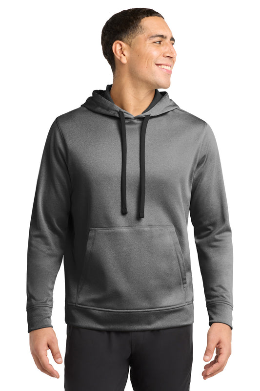 Sport-Tek PosiCharge Sport-Wick Heather Fleece Hooded Pullover ST264 Black Heather