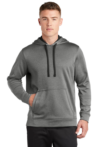 Sport-Tek  PosiCharge  Sport-Wick  Heather Fleece Hooded Pullover. ST264 Black Heather