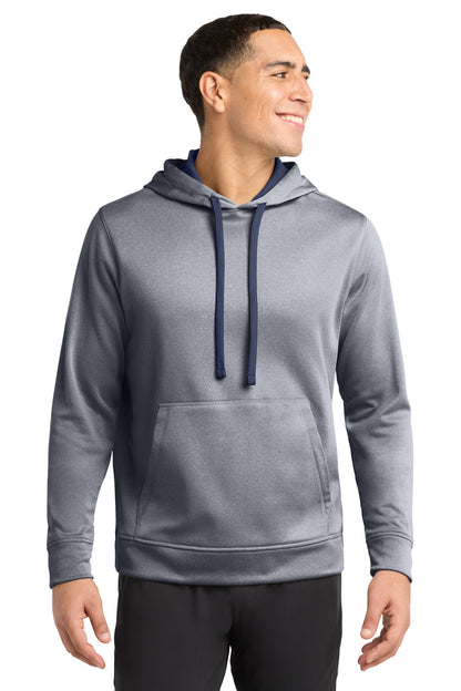 Sport-Tek PosiCharge Sport-Wick Heather Fleece Hooded Pullover ST264 True Navy Heather
