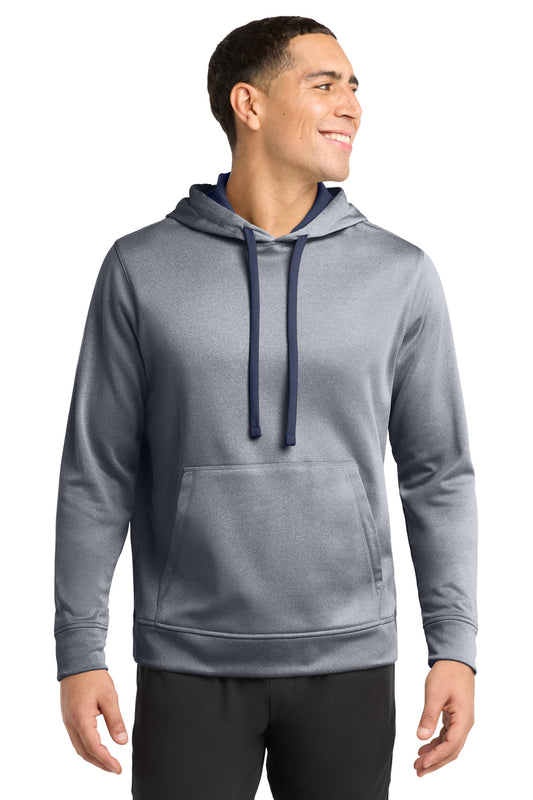 Sport-Tek PosiCharge Sport-Wick Heather Fleece Hooded Pullover ST264 True Navy Heather